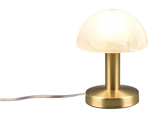 Stolní lampa s polokulovitým stínidlem a kovovou základnou