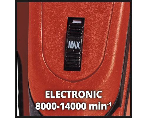 Detailní pohled na nástroj s přepínačem nastaveným na maximální výkon.