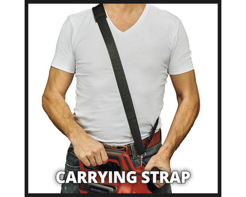 Osoba s popruhem připevněným k nástroji