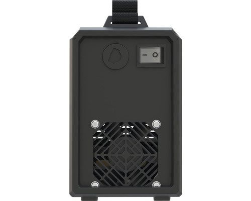 Zadní strana svářečky s ventilátorem a spínačem