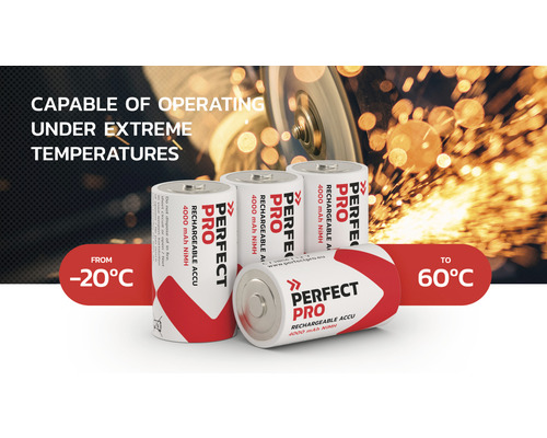 Baterie Perfect Pro s rozsahem provozních teplot od minus 20 stupňů Celsia do 60 stupňů Celsia