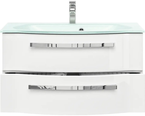 Skříňka pod umyvadlo se dvěma zásuvkami, umyvadlem a baterií