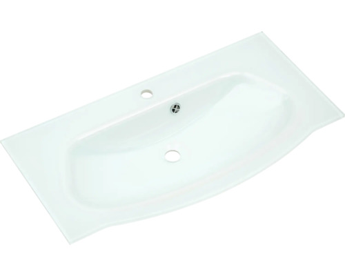 Umyvadlo ze skla s otvorem pro kohoutek a přepadem