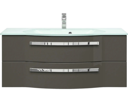 Skříňka pod umyvadlo se dvěma zásuvkami, umyvadlem a vodovodní baterií