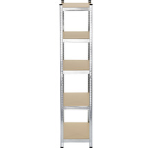 Regál s pěti policemi z kovu a dřeva