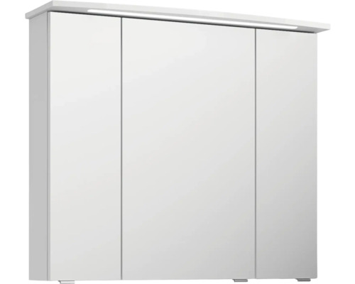 Zrcadlová skříňka se třemi dvířky a osvětlením do koupelny