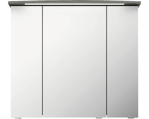 Zrcadlová skříňka se třemi dvířky a osvětlením do koupelny