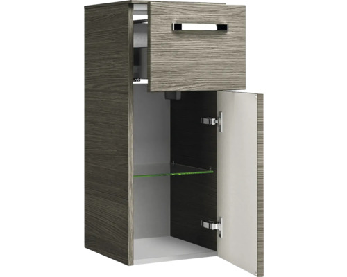 Koupelnová skříňka se zásuvkou a dvířky se skleněnou policí