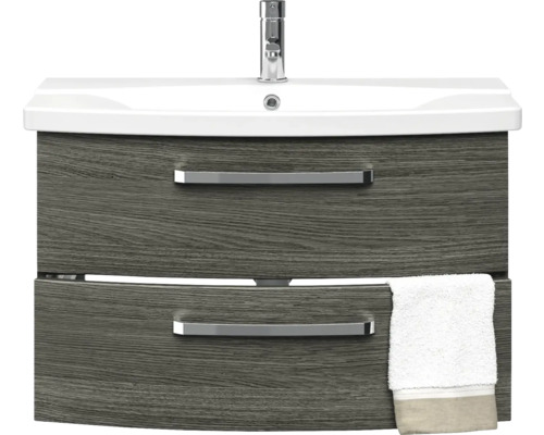 Skříňka pod umyvadlo se dvěma zásuvkami, umyvadlem a armaturou