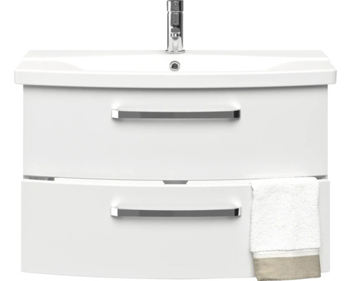 Skříňka pod umyvadlo se dvěma zásuvkami, umyvadlem a vodovodní baterií