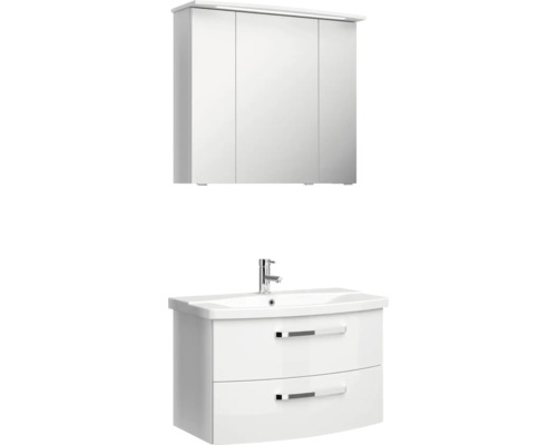 Umyvadlo se skříňkou a zrcadlová skříňka do koupelny