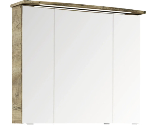 Zrcadlová skříňka se třemi dvířky a osvětlením