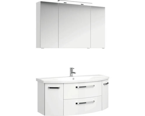 Koupelnový set s umyvadlovou skříňkou, umyvadlem a zrcadlovou skříňkou