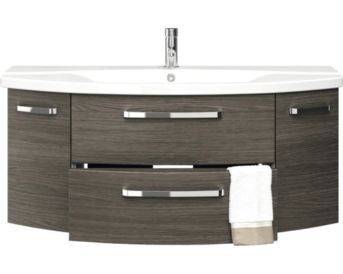 Umyvadlová skříňka se dvěma zásuvkami, baterií a ručníkem