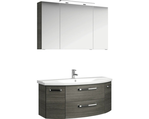 Koupelnový set s umyvadlovou skříňkou, umyvadlem a zrcadlovou skříňkou