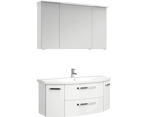 Umyvadlo se skříňkou a zrcadlová skříňka do koupelny