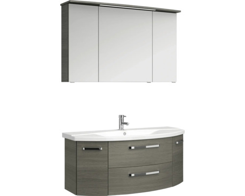 Sestava koupelnového nábytku se zrcadlovou skříňkou, umyvadlem a spodní skříňkou