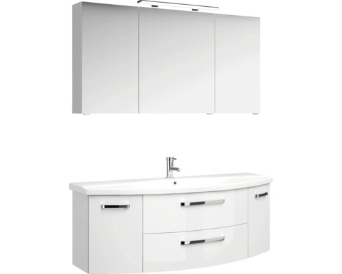 Sestava koupelnového nábytku s umyvadlem, spodní skříňkou a zrcadlovou skříňkou