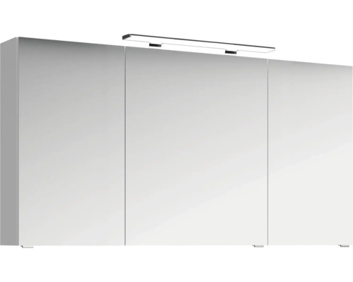 Zrcadlová skříňka se třemi dvířky a integrovaným osvětlením do koupelny