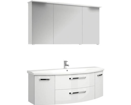 Sestava koupelnového nábytku s umyvadlovou skříňkou, umyvadlem a zrcadlovou skříňkou