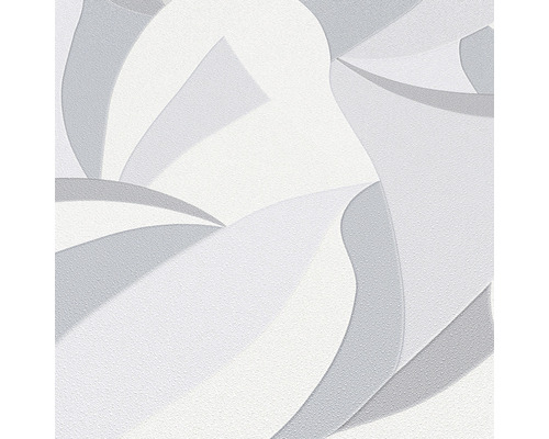 Tapeta s abstraktním designem v bílé a šedé barvě
