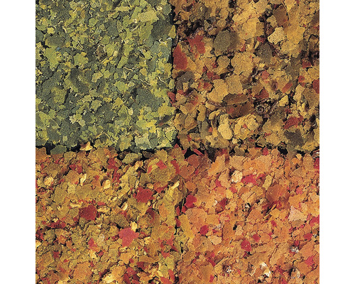 Detail různobarevného krmiva pro ryby