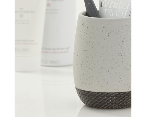 Keramický kelímek na zubní kartáčky s pletenou základnou