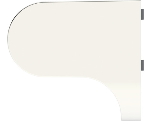 Nástěnná police se zaobleným rohem