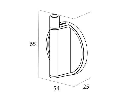 Technický výkres držáku ručníků s rozměry