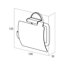 Technický nákres držáku toaletního papíru s rozměry