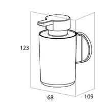 Technický nákres dávkovače mýdla s rozměry