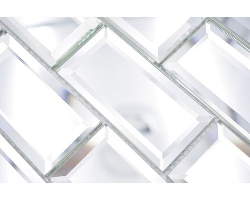 Obdélníkové zrcadlové mozaikové dlaždice ve vzoru rybí kosti