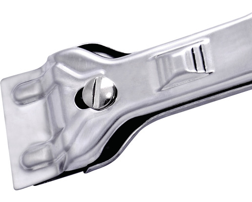 Škrabka na sklo z kovu se šroubem pro upevnění čepele