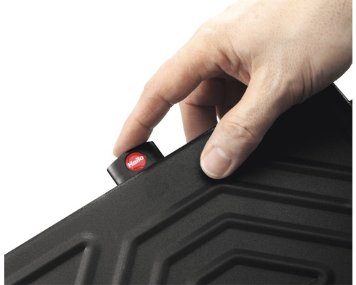 Ruka ovládá logo Hailo na žebříku