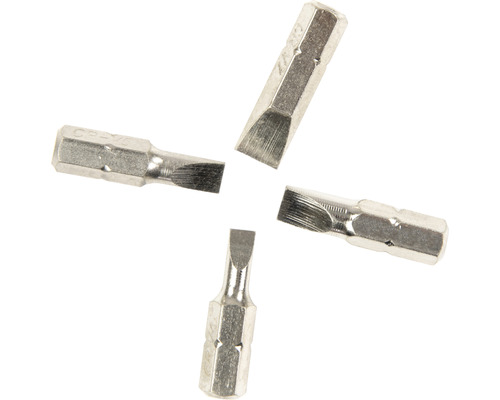 Čtyři bity plochého šroubováku pro šrouby