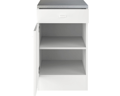 Skříňka pod umyvadlo se zásuvkou, dvířky a dvěma policemi