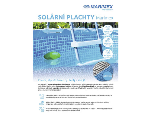 Solární plachta Marimex pro bazén ke snížení tepelných ztrát a znečištění
