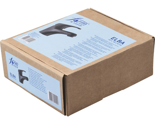 Balení černé baterie ELBA od Form and Style, 22 krát 18 krát 8 centimetrů