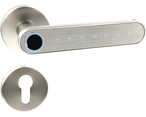 Klika ke dveřím se snímačem otisků prstů a číselným kódem