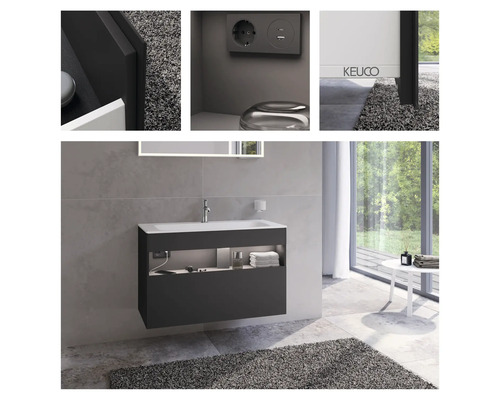 Koupelna s umyvadlovou skříňkou, zrcadlem a zásuvkou s USB portem