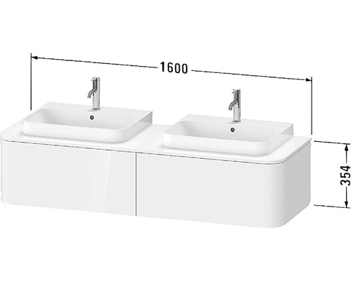 Dvojité umyvadlo se skříňkou a rozměry