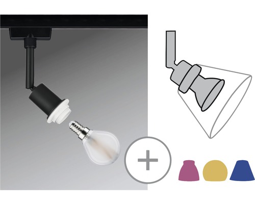 Reflektor pro montáž na napájecí kolejnici s vyměnitelnou žárovkou