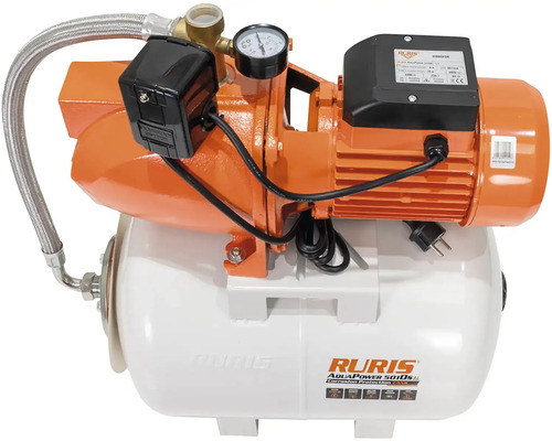 Domácí vodárna s ukazatelem tlaku a připojením