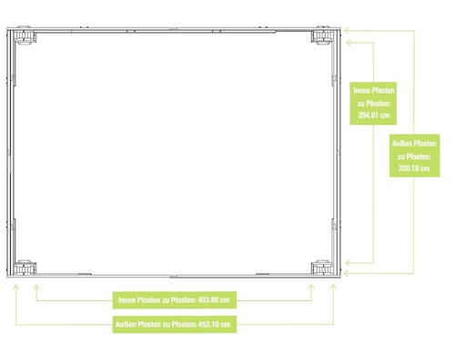 Technický výkres altánu s rozměry