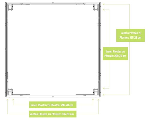 Technický nákres uspořádání sloupků s rozměry