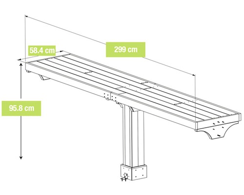 Obrázek s rozměry dřevěného carportu