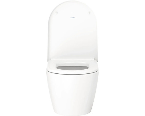 Závěsné WC s hlubokým splachováním, otevřeným splachovacím kruhem a logem Duravit