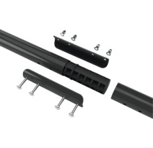 Jednotlivé díly sloupku plotu se šrouby a krytem