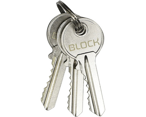Tři klíče Block na kroužku na klíče