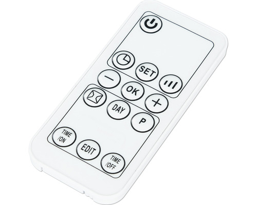 Bílé dálkové ovládání s různými tlačítky